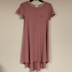LuLaRoe Carly Swing Dress Salmon Pink Women’s Small Relaxed Flowy Spring Summer